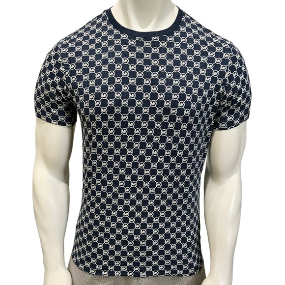 MSRP $56.99 NWT MICHAEL KORS MEN'S NAVY CREW NECK SHORT SLEEVE T-SHIRT SIZE S - Picture 1 of 5